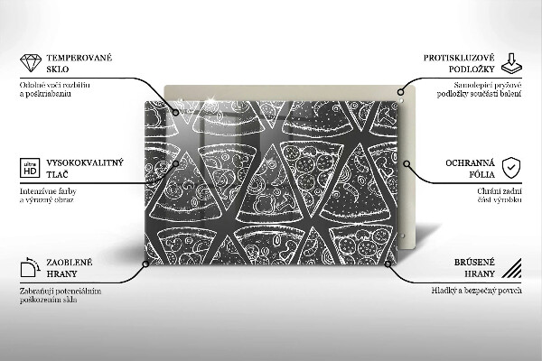 Zaščitna steklena plošča za štedilnik Ilustracija pice