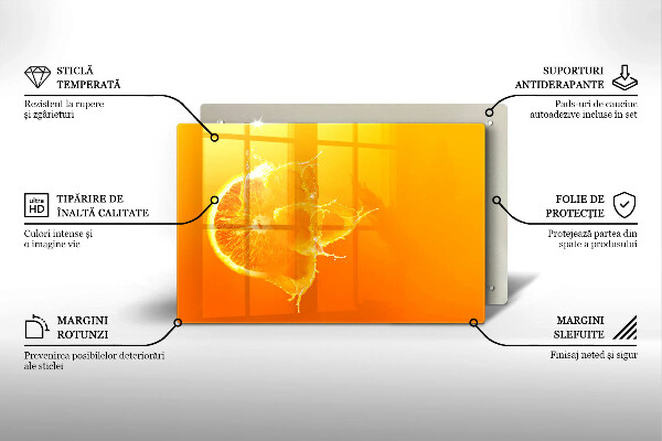 Zaščitna steklena plošča za štedilnik Sočno oranžno sadje