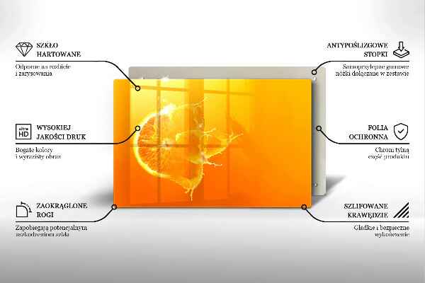 Zaščitna steklena plošča za štedilnik Sočno oranžno sadje