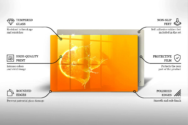Zaščitna steklena plošča za štedilnik Sočno oranžno sadje