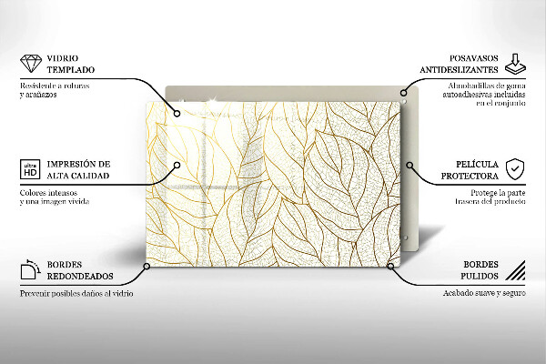 Zaščitna plošča za štedilnik Črtni vzorec listov