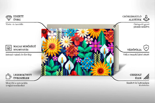 Zaščitna plošča za štedilnik Ilustracija travniškega cvetja