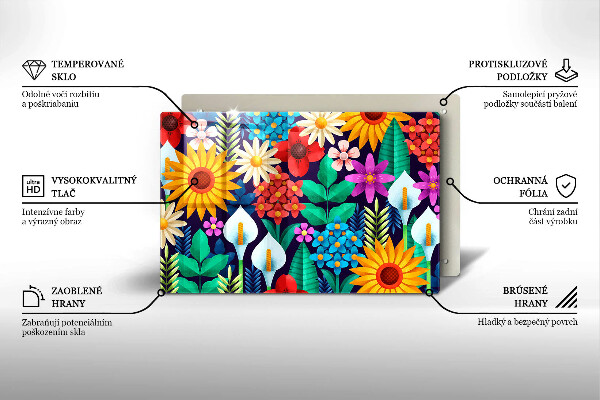 Zaščitna plošča za štedilnik Ilustracija travniškega cvetja
