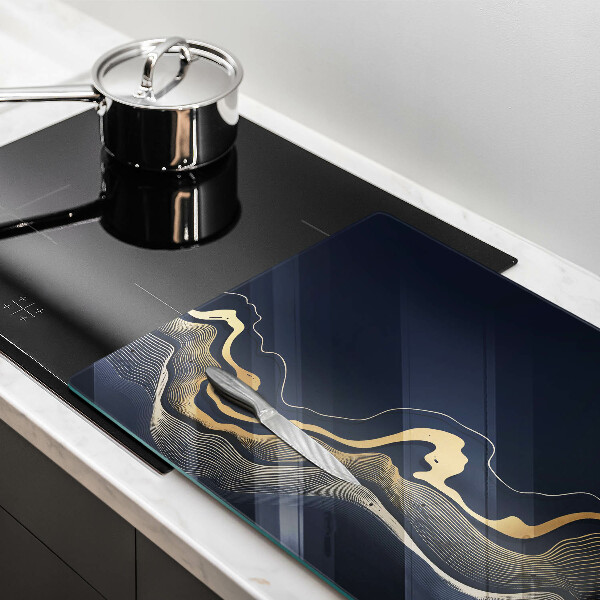 Zaščitna plošča za štedilnik Abstraktne zlate črte