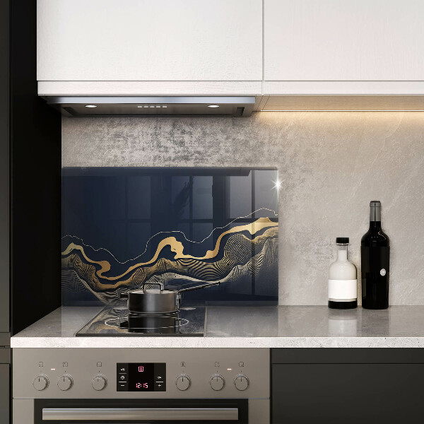 Zaščitna plošča za štedilnik Abstraktne zlate črte