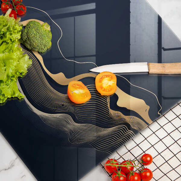 Zaščitna plošča za štedilnik Abstraktne zlate črte