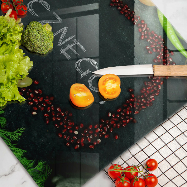 Zaščitna steklena plošča za štedilnik Napis Smacznego!