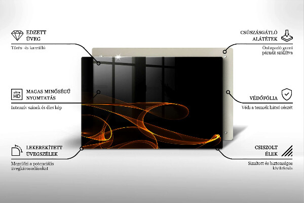 Zaščitna steklena plošča za štedilnik Abstraktne črte