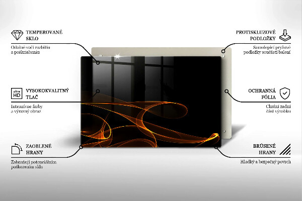 Zaščitna steklena plošča za štedilnik Abstraktne črte