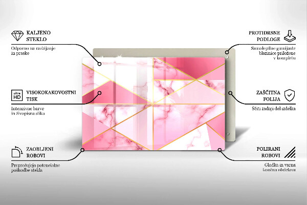 Zaščitna plošča za štedilnik Geometrijski marmor
