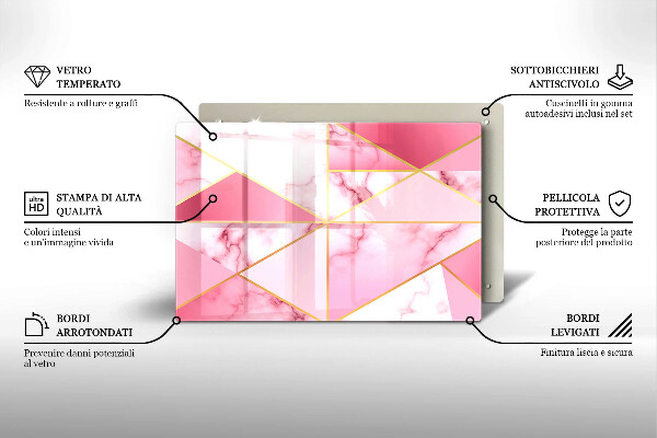 Zaščitna plošča za štedilnik Geometrijski marmor
