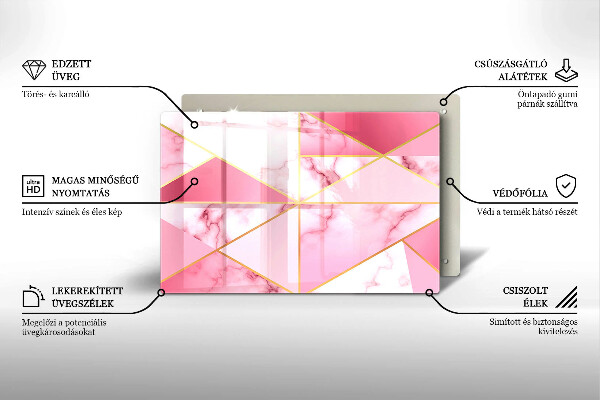 Zaščitna plošča za štedilnik Geometrijski marmor