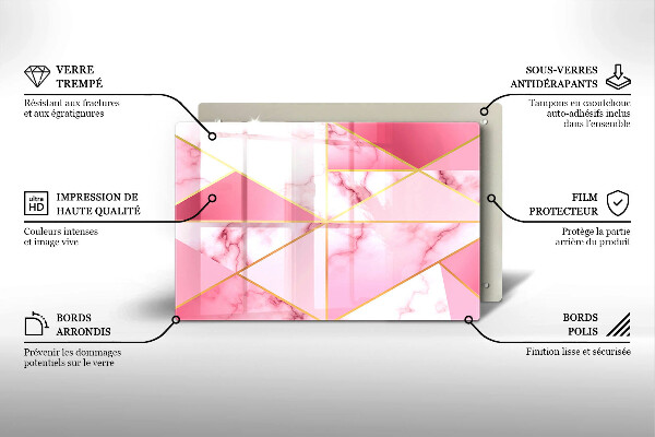 Zaščitna plošča za štedilnik Geometrijski marmor