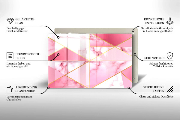 Zaščitna plošča za štedilnik Geometrijski marmor