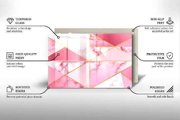 Zaščitna plošča za štedilnik Geometrijski marmor