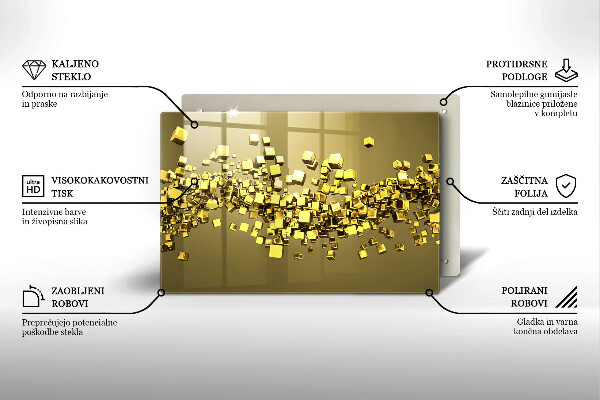 Zaščitna plošča za štedilnik Abstraktna 3D geometrija