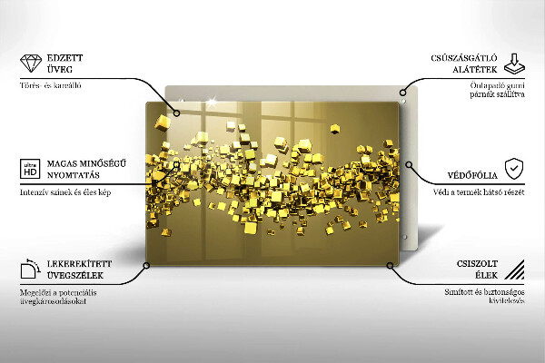 Zaščitna plošča za štedilnik Abstraktna 3D geometrija