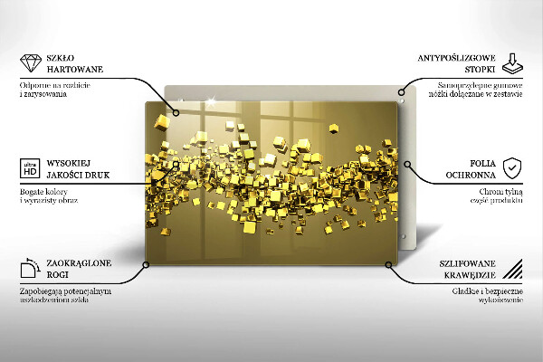 Zaščitna plošča za štedilnik Abstraktna 3D geometrija