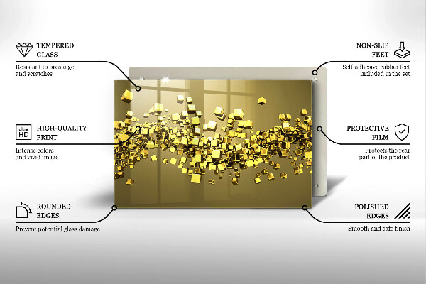 Zaščitna plošča za štedilnik Abstraktna 3D geometrija