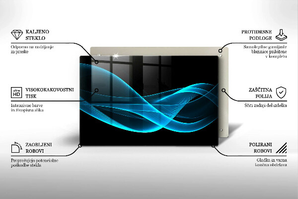 Zaščitna plošča za štedilnik Modra abstrakcija
