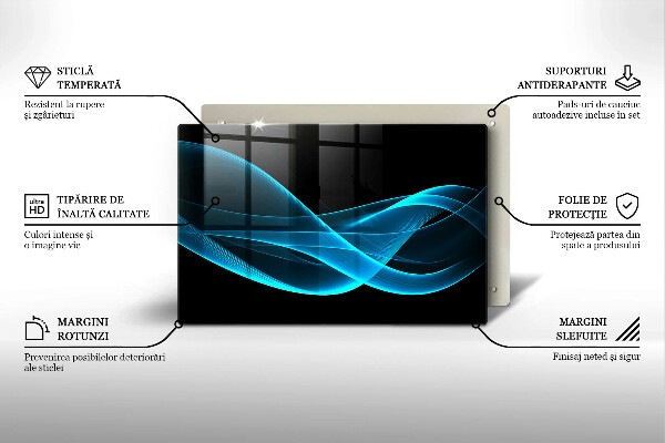 Zaščitna plošča za štedilnik Modra abstrakcija