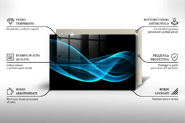 Zaščitna plošča za štedilnik Modra abstrakcija