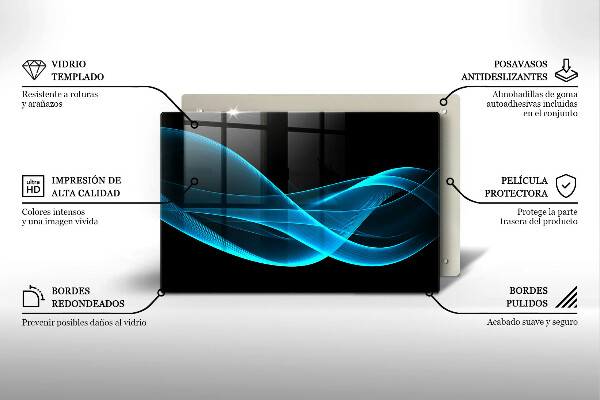 Zaščitna plošča za štedilnik Modra abstrakcija