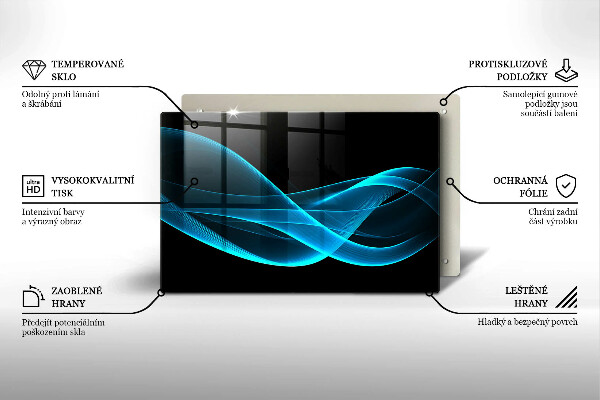 Zaščitna plošča za štedilnik Modra abstrakcija