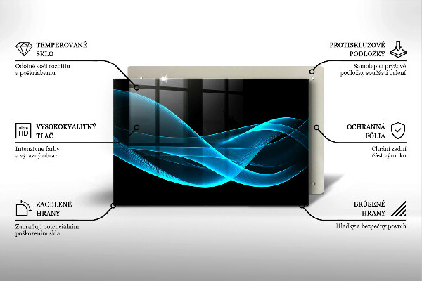Zaščitna plošča za štedilnik Modra abstrakcija