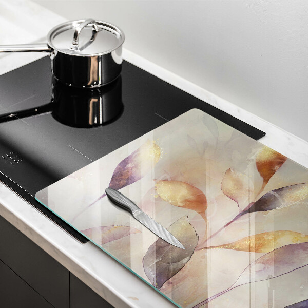 Zaščitna plošča za štedilnik Poslikani boho listi