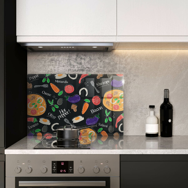 Zaščitna plošča za štedilnik Ilustracija hrane