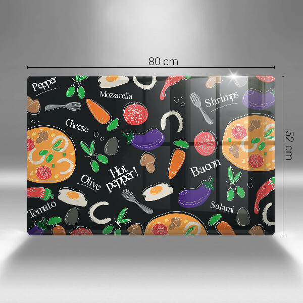 Zaščitna plošča za štedilnik Ilustracija hrane