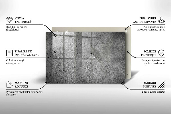 Zaščitna steklena plošča za štedilnik Tekstura betonskega kamna