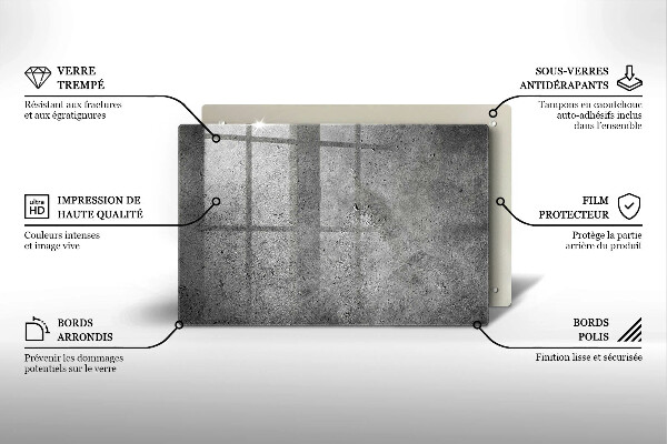 Zaščitna steklena plošča za štedilnik Tekstura betonskega kamna
