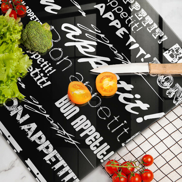 Zaščitna plošča za štedilnik Kuhinjski podnapisi Bon appetit