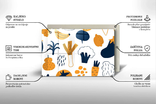 Zaščitna plošča za štedilnik Ilustracija hrane