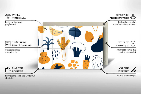 Zaščitna plošča za štedilnik Ilustracija hrane