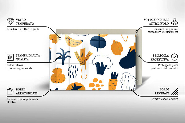 Zaščitna plošča za štedilnik Ilustracija hrane