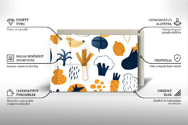 Zaščitna plošča za štedilnik Ilustracija hrane