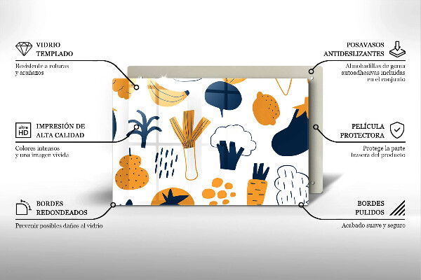 Zaščitna plošča za štedilnik Ilustracija hrane