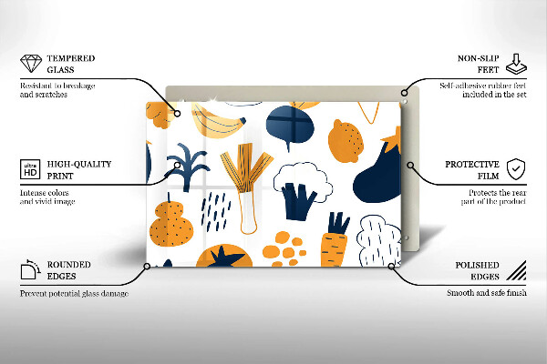 Zaščitna plošča za štedilnik Ilustracija hrane