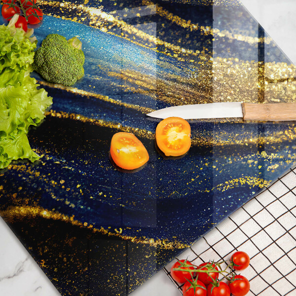 Stenska zaščitna plošča za štedilnik Mornarsko modra abstrakcija