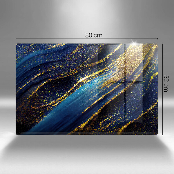 Stenska zaščitna plošča za štedilnik Mornarsko modra abstrakcija