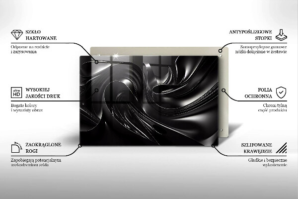 Stenska zaščitna plošča za štedilnik Abstraktna črna maša