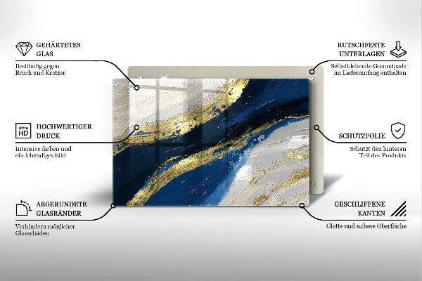 Stenska zaščitna plošča za štedilnik Tekstura z zlatom