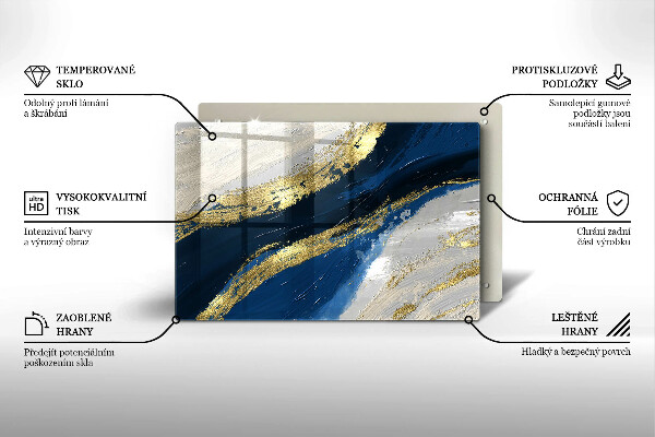 Stenska zaščitna plošča za štedilnik Tekstura z zlatom