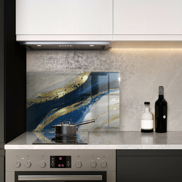 Stenska zaščitna plošča za štedilnik Tekstura z zlatom