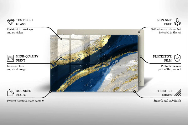 Stenska zaščitna plošča za štedilnik Tekstura z zlatom