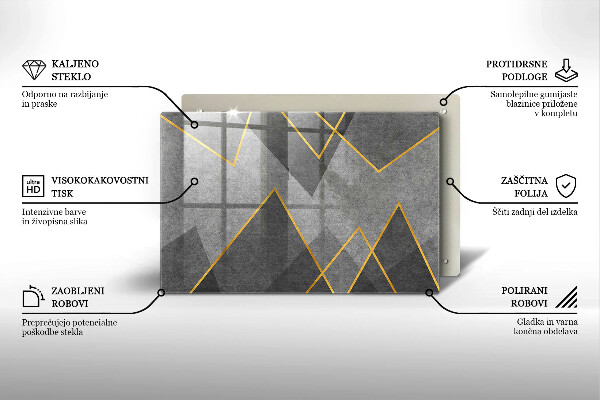 Stenska zaščitna plošča za štedilnik Ostre oblike