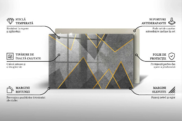 Stenska zaščitna plošča za štedilnik Ostre oblike